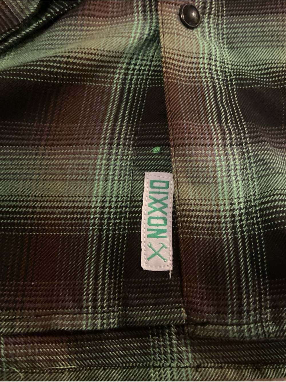 Dixxon Flannel Shirt Men’s Large L Green Pearl Snap Gravity Coffee Collection - Picture 9 of 16
